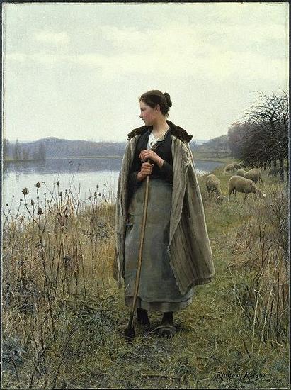 Daniel Ridgeway Knight Shepherdess of Rolleboise oil painting image